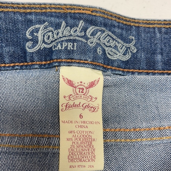 Faded Glory Blue Jean CAPRIS - Picture 5 of 7